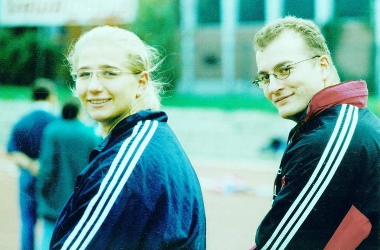 Zwei Kugelstoßrekordler in den 90er Jahren: Anke Moos und Frank Krämer